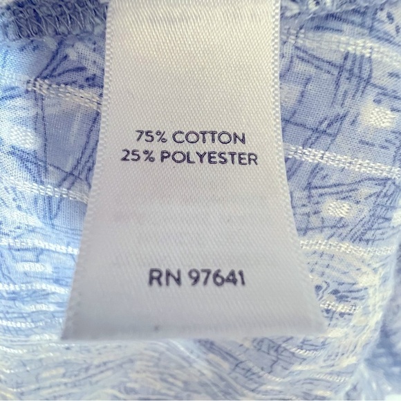 J. Jill Blue White Paisley Stripe Embroidered Caftan Maxi Coastal Summer - Picture 15 of 15